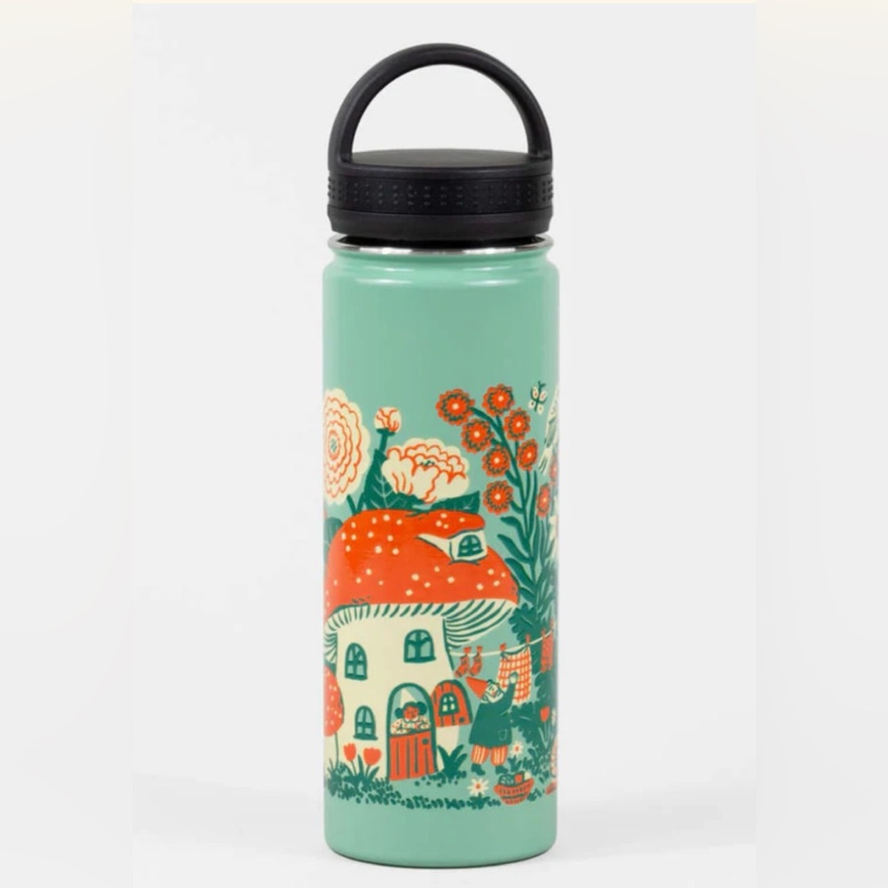 Phoebe Wahl Gnomes Village water bottle.